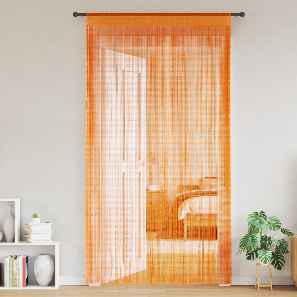 VidaXL cortinas de cordón 2 uds 100x250 cm naranja
