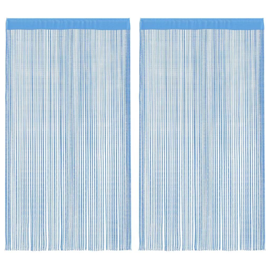 VidaXL cortinas de cordón 2 uds 140x250 cm azul claro
