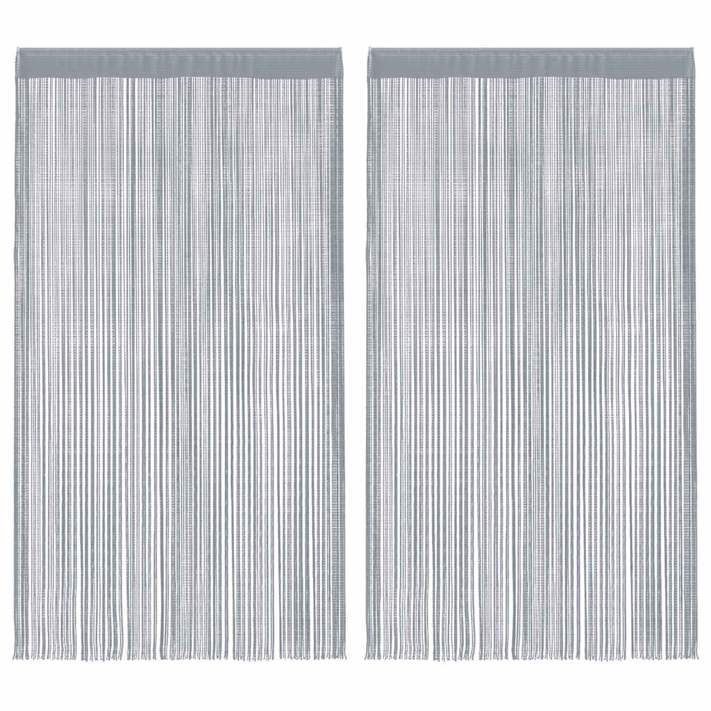 VidaXL cortinas de cordón 2 uds 100x250 cm gris claro