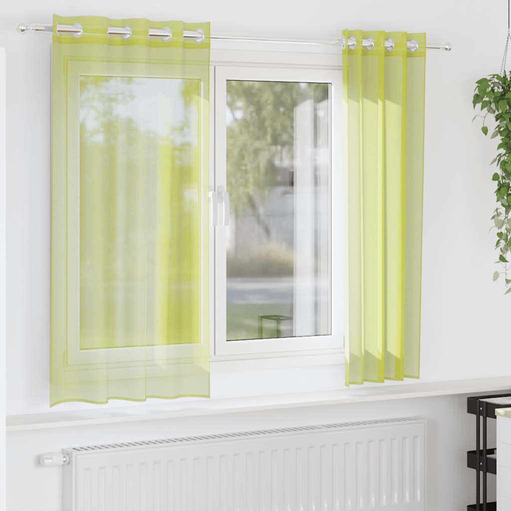 Tende Vidaxx voile con occhielli 2 pz 140x140 cm verde mela
