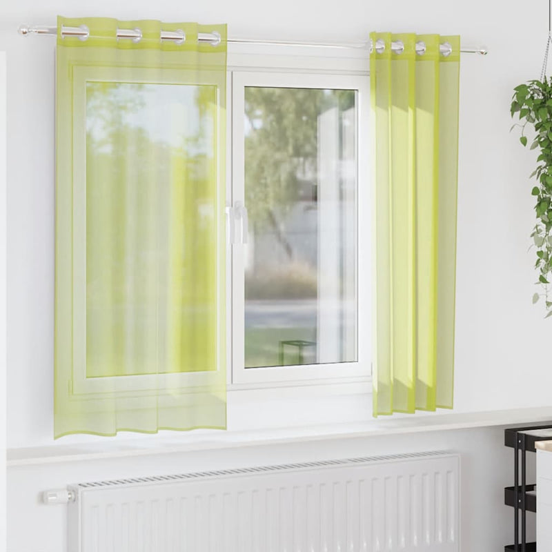 Tende Vidaxx voile con occhielli 2 pz 140x175 cm verde mela