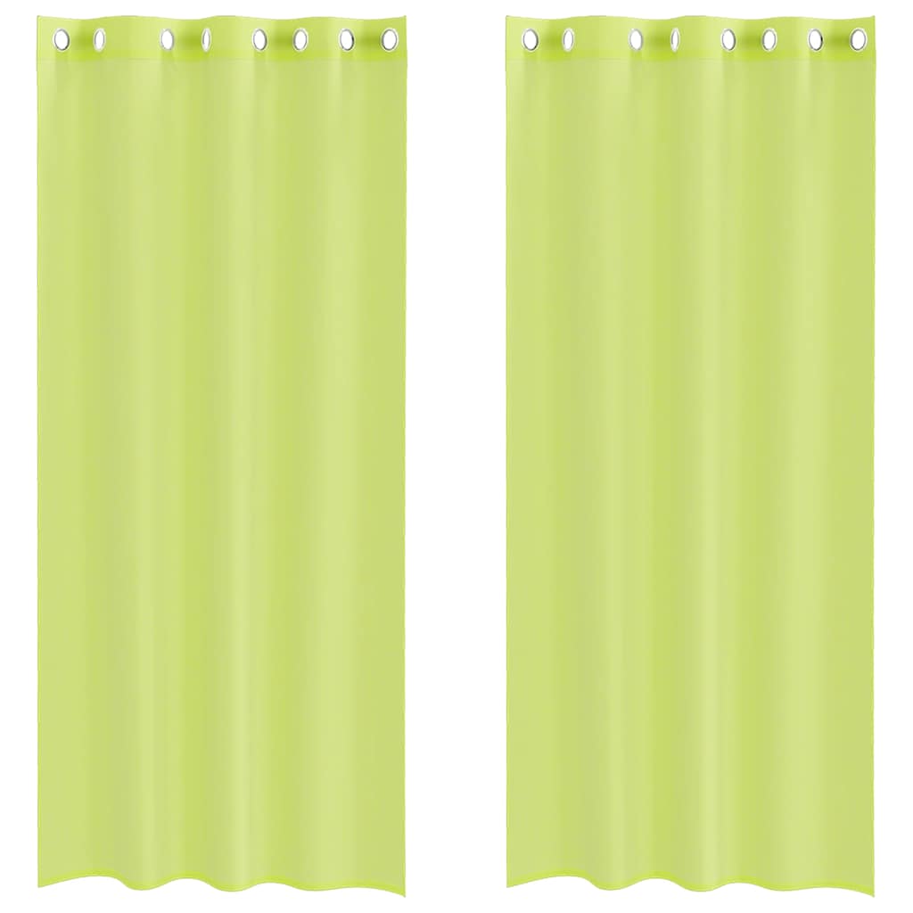 Vidaxx cortinas voile con ojales 2 piezas 140x225 cm verde manzana