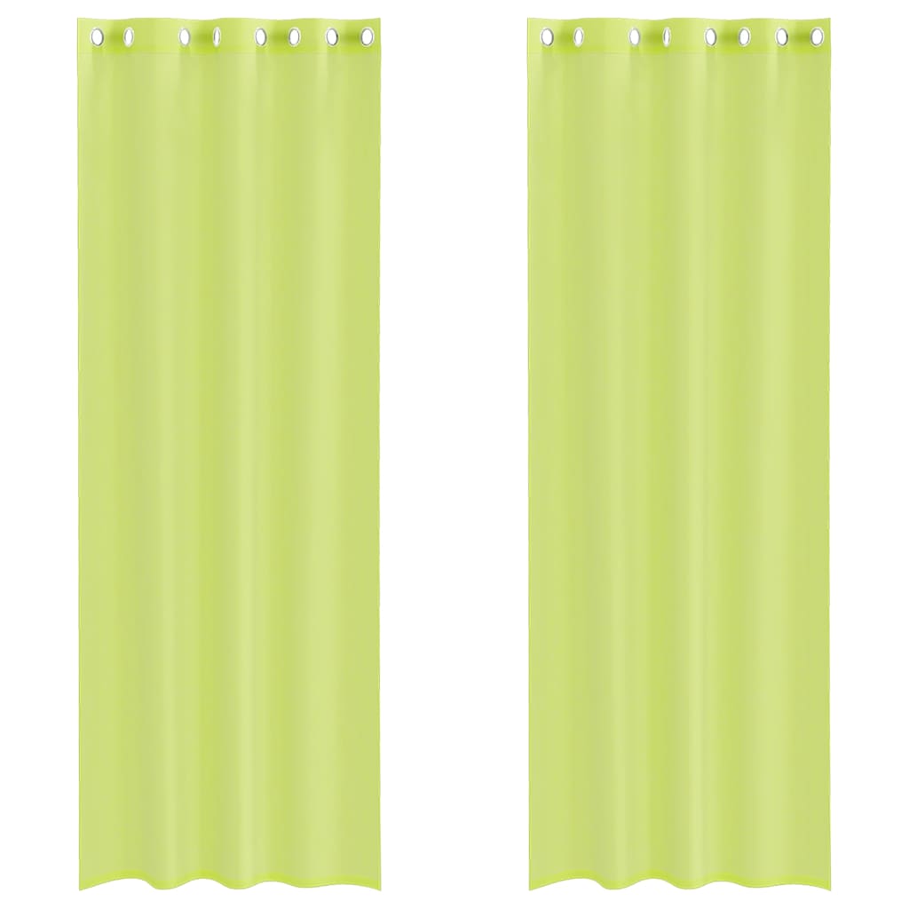 Vidaxx cortinas voile con ojales 2 piezas 140x260 cm verde manzana