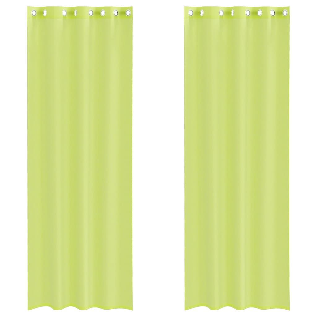 Tende in voile Vidaxx con occhielli 2 pz 140x300 cm verde mela