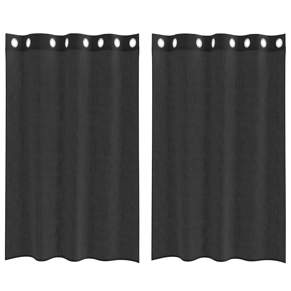 Tende Vidaxx voile con occhielli 2 pz 140x175 cm nere