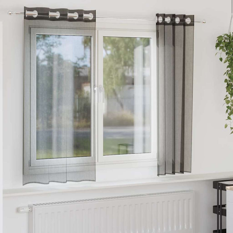 Tende Vidaxx voile con occhielli 2 pz 140x175 cm nere