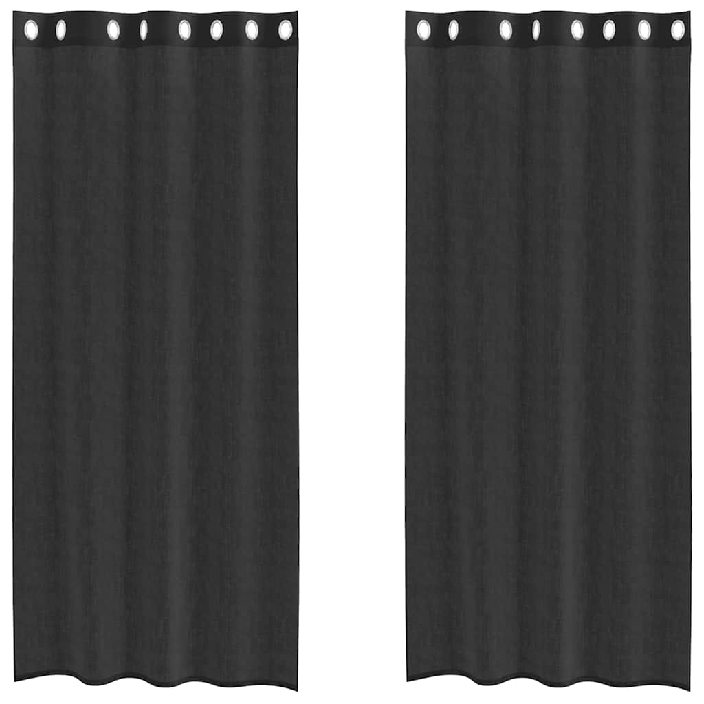 Vidaxl gordijnen voile met doorvoertules 2 st 140x225 cm zwart
