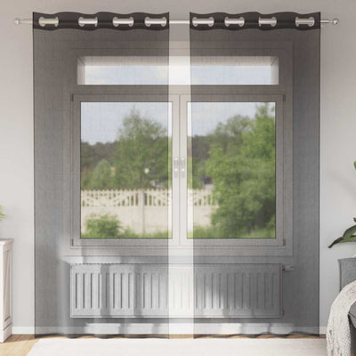 Tende Vidaxx voile con occhielli 2 pz 140x225 cm nere