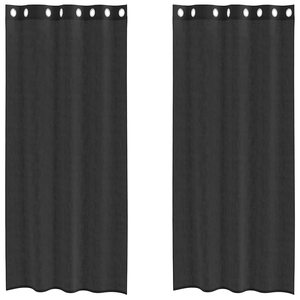 Tende Vidaxx voile con occhielli 2 pz 140x245 cm nere