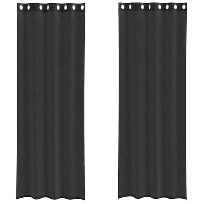 Tende Vidaxx voile con occhielli 2 pz 140x260 cm nere