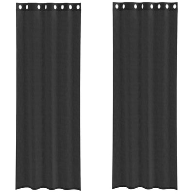 Tende Vidaxx voile con occhielli 2 pz 140x300 cm nere