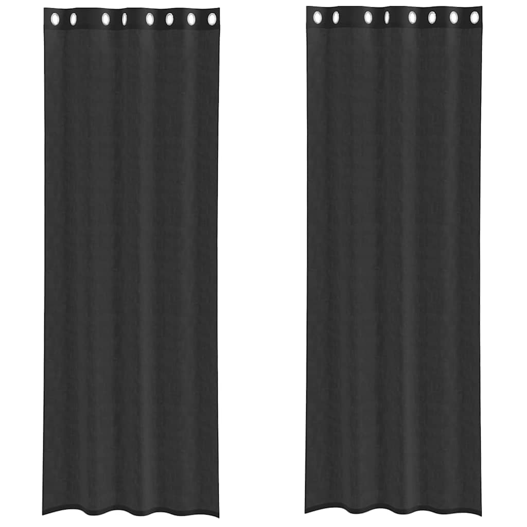 Tende Vidaxx voile con occhielli 2 pz 140x300 cm nere