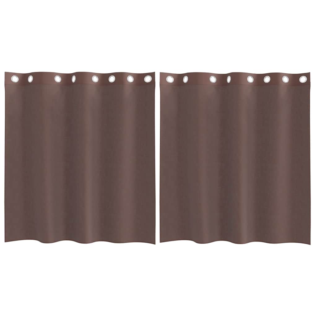 Vidaxl gordijnen voile met doorvoertules 2 st 140x140 cm bruin