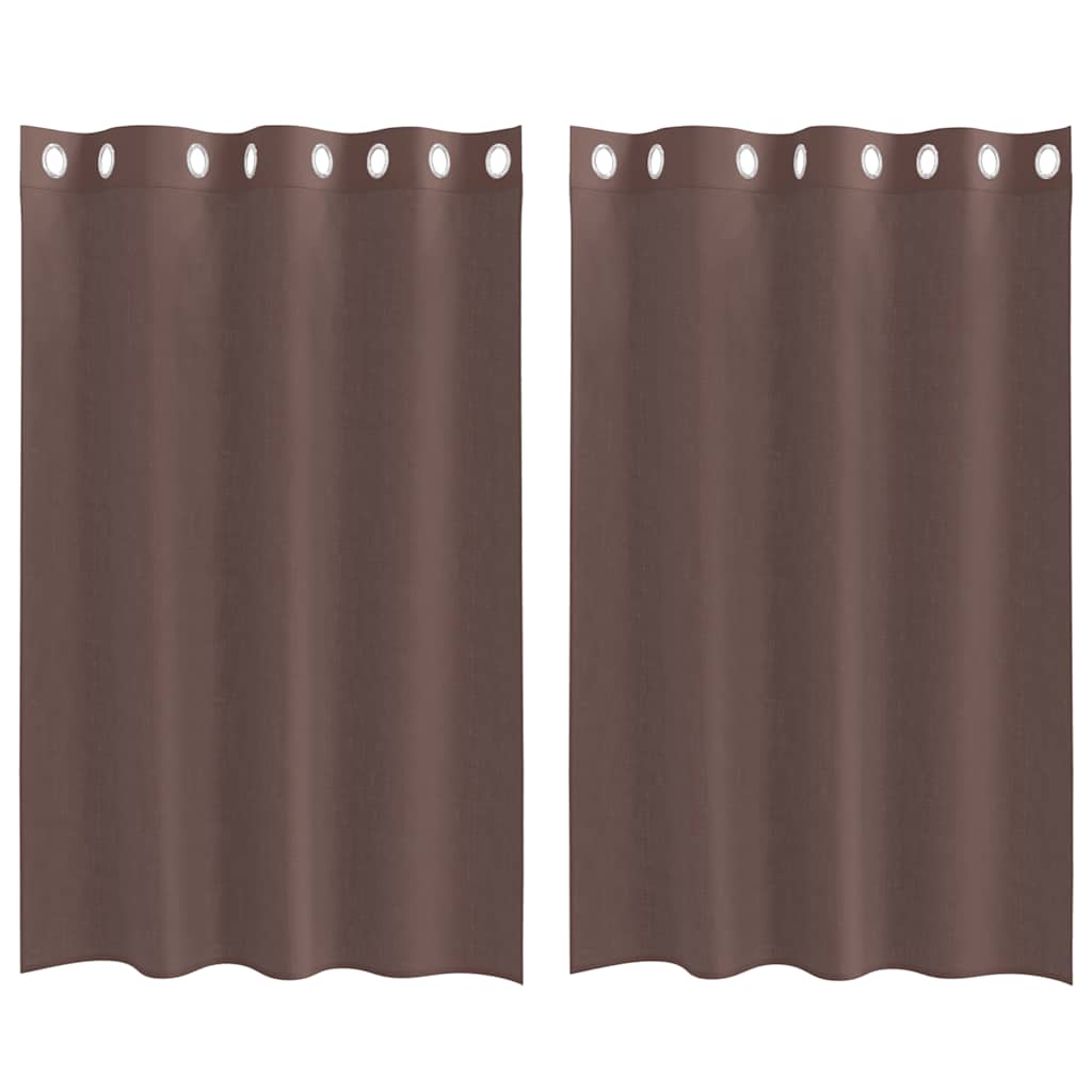 Vidaxl gordijnen voile met doorvoertules 2 st 140x175 cm marrón