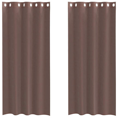 Tende Vidaxx voile con occhielli 2 pz 140x225 cm marrone