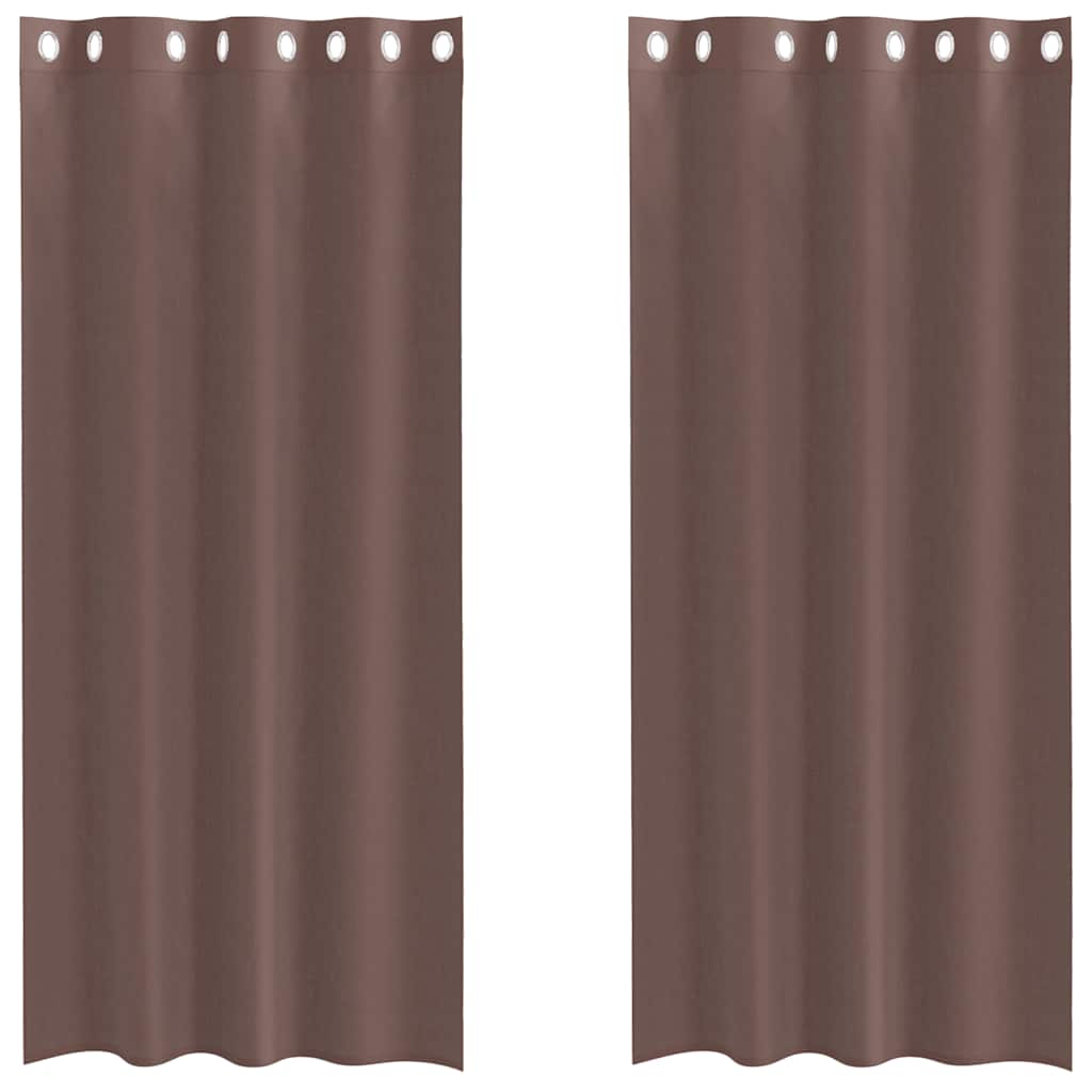 Tende Vidaxx voile con occhielli 2 pz 140x245 cm marrone