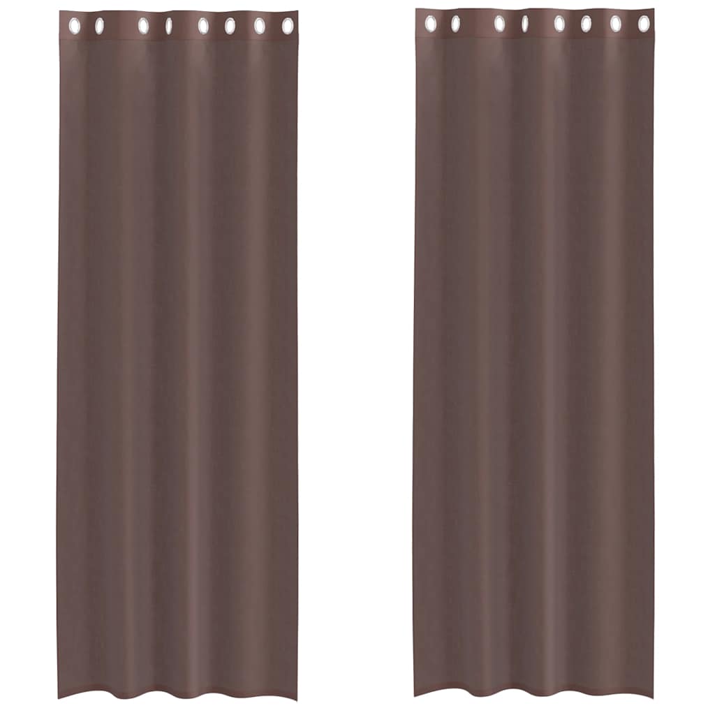 Tende Vidaxx voile con occhielli 2 pz 140x260 cm marrone