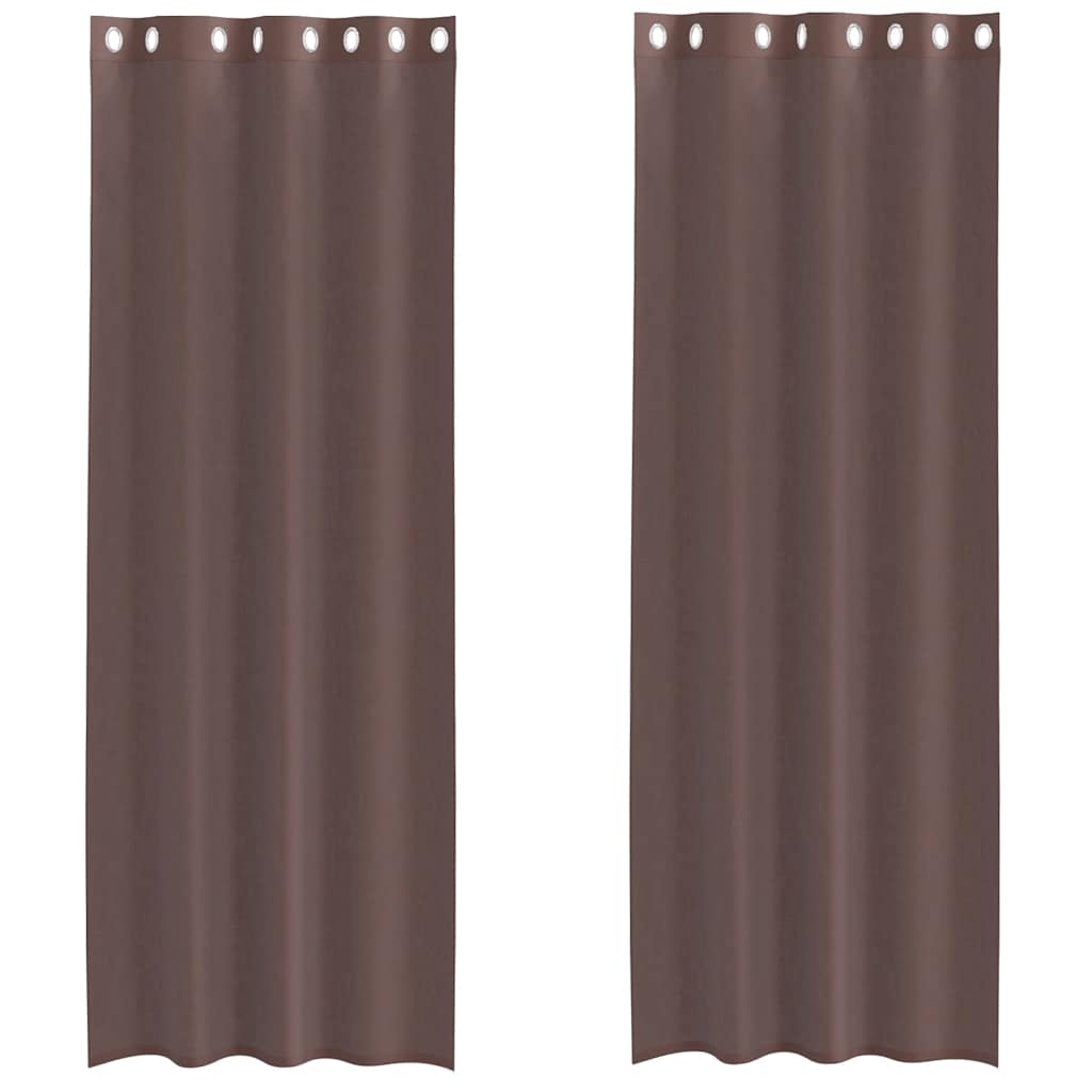 Tende Vidaxx voile con occhielli 2 pz 140x300 cm marrone