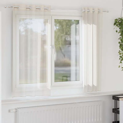 Tende Vidaxx voile con occhielli 2 pz 140x140 cm color crema