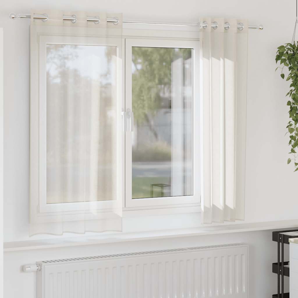 Tende Vidaxx voile con occhielli 2 pz 140x175 cm color crema