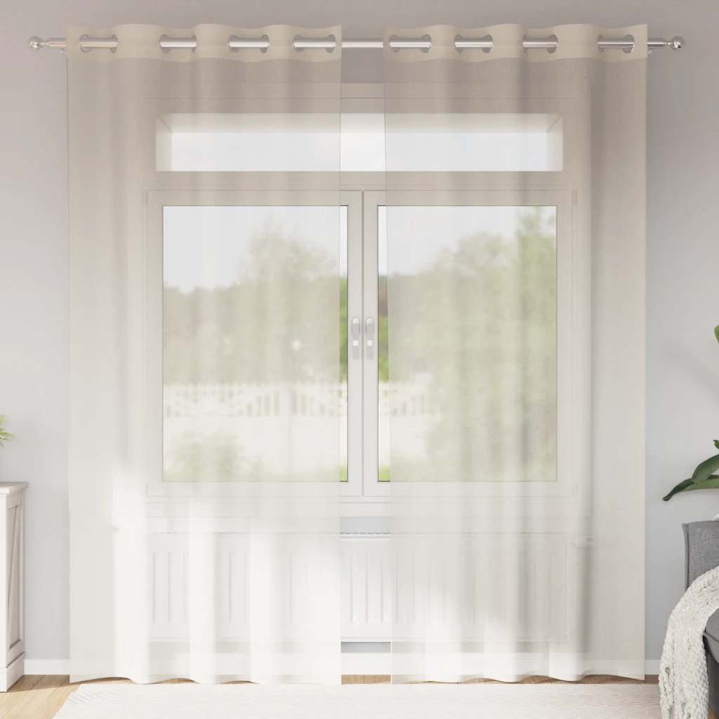 Tende Vidaxx voile con occhielli 2 pz 140x245 cm color crema