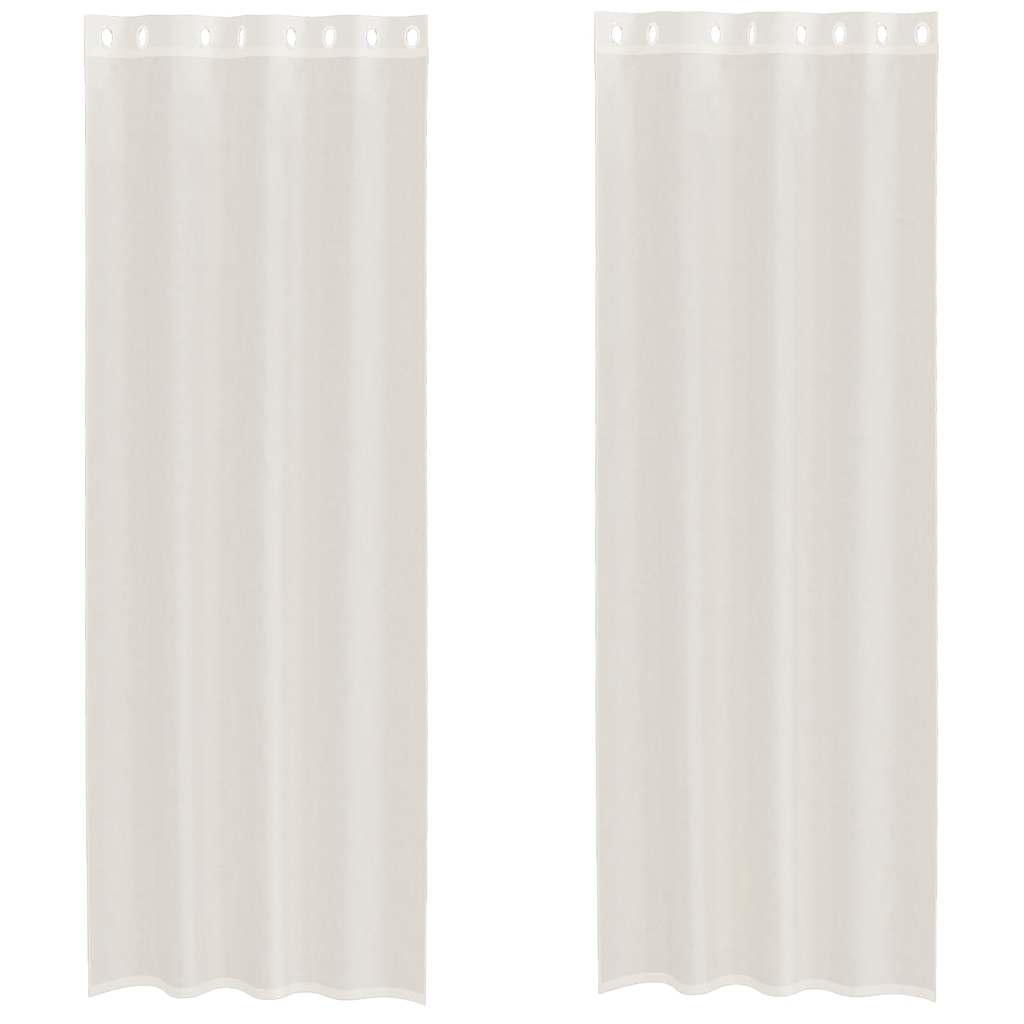 Tende Vidaxx voile con occhielli 2 pz 140x260 cm color crema