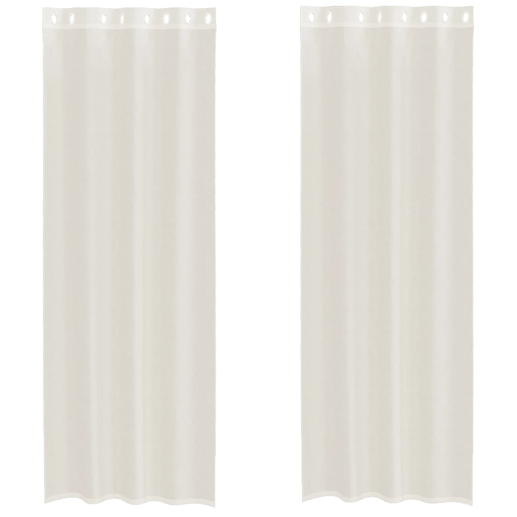 Vidaxx cortinas voile con ojales 2 piezas 140x300 cm crema