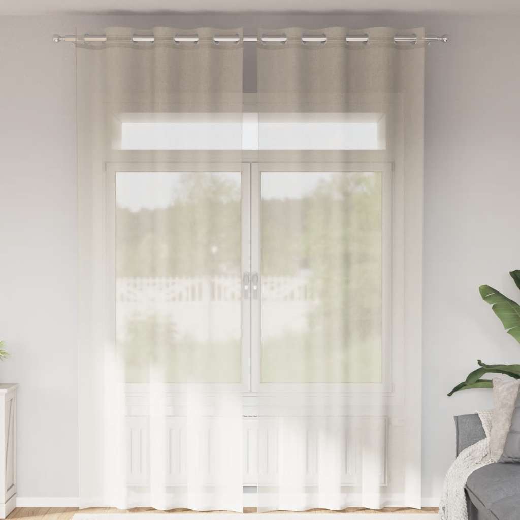 Vidaxx cortinas voile con ojales 2 piezas 140x300 cm crema
