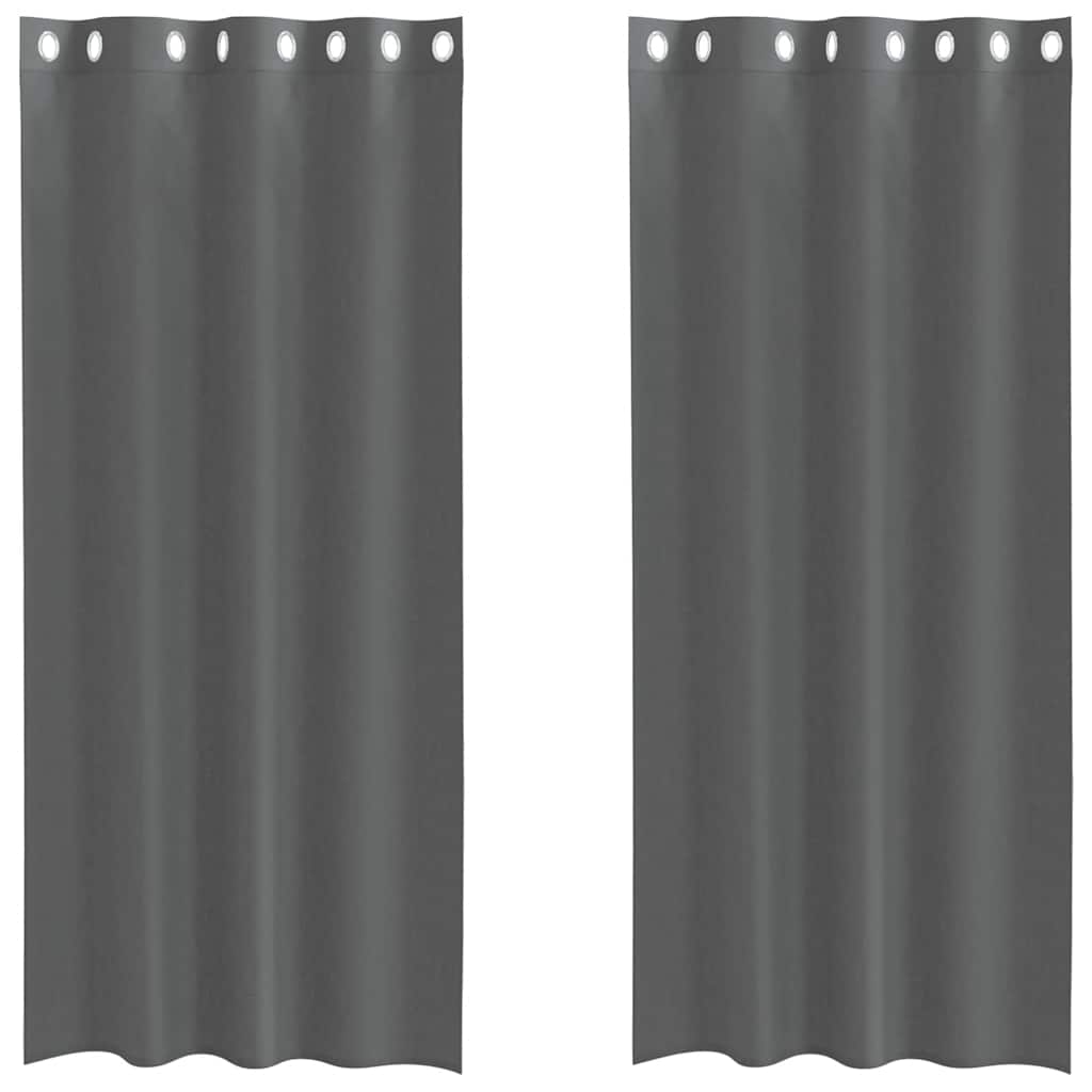 Tende Vidaxx voile con occhielli 2 pz 140x225 cm grigio scuro