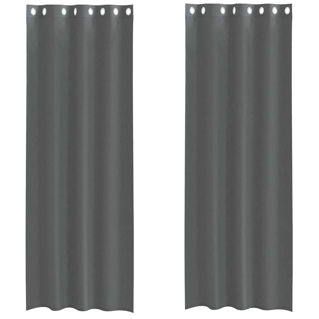 Tende Vidaxx voile con occhielli 2 pz 140x260 cm grigio scuro