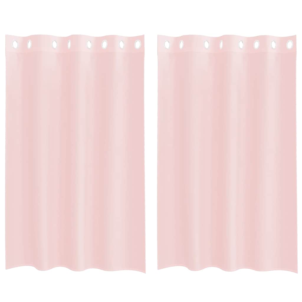 Tende Vidaxx in voile con occhielli 2 pz 140x175 cm rosa chiaro