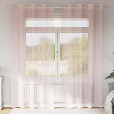 Tende Vidaxx voile con occhielli 2 pz 140x225 cm rosa chiaro