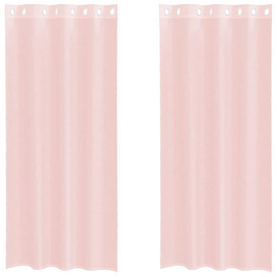 Tende Vidaxx in voile con occhielli 2 pz 140x245 cm rosa chiaro