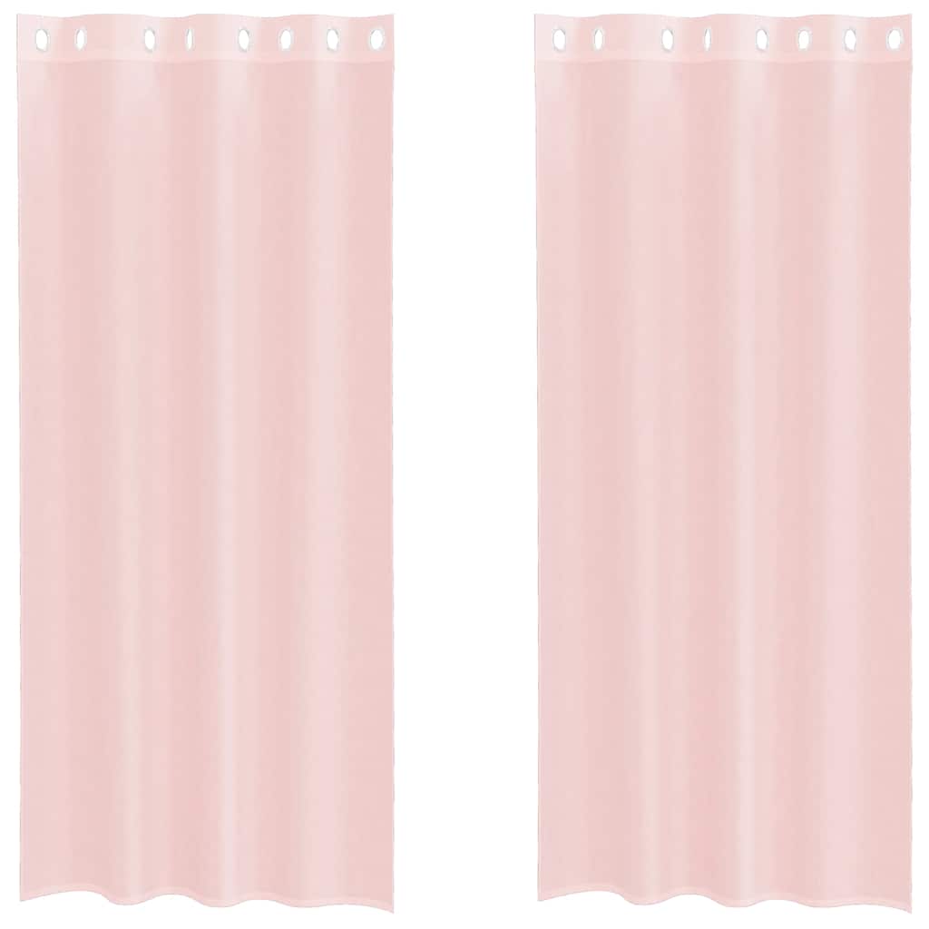 Tende Vidaxx in voile con occhielli 2 pz 140x245 cm rosa chiaro