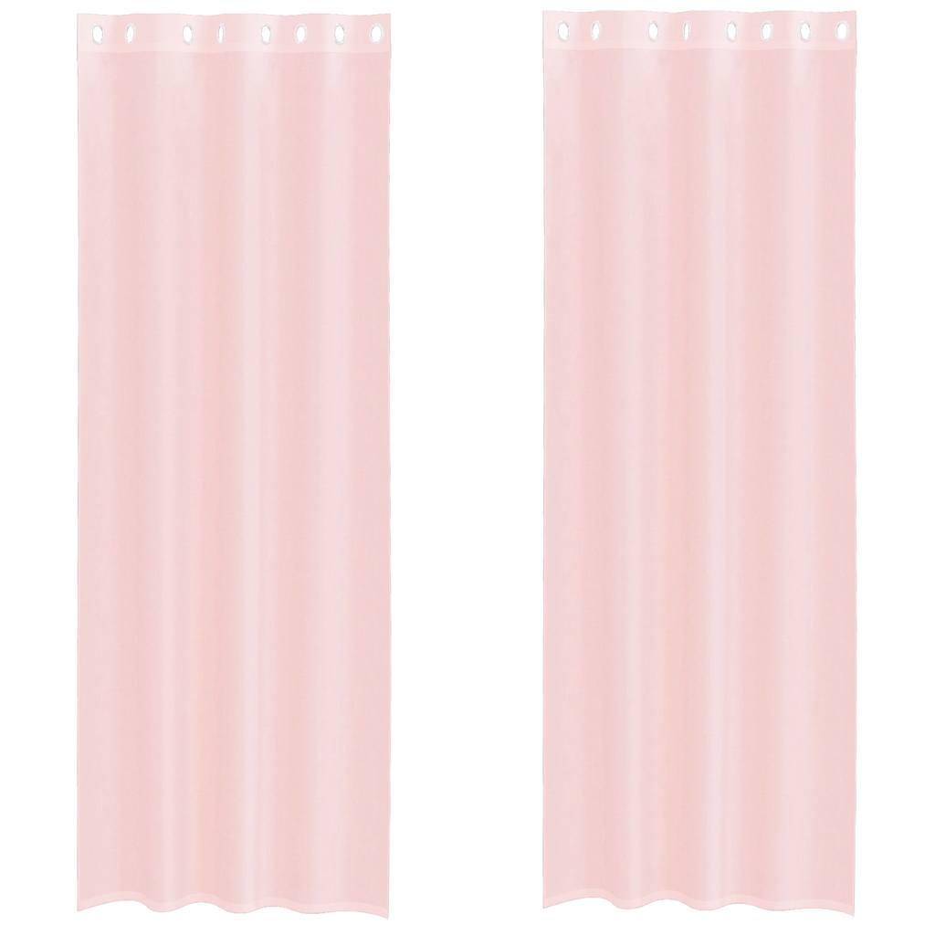 Tende Vidaxx voile con occhielli 2 pz 140x260 cm rosa chiaro
