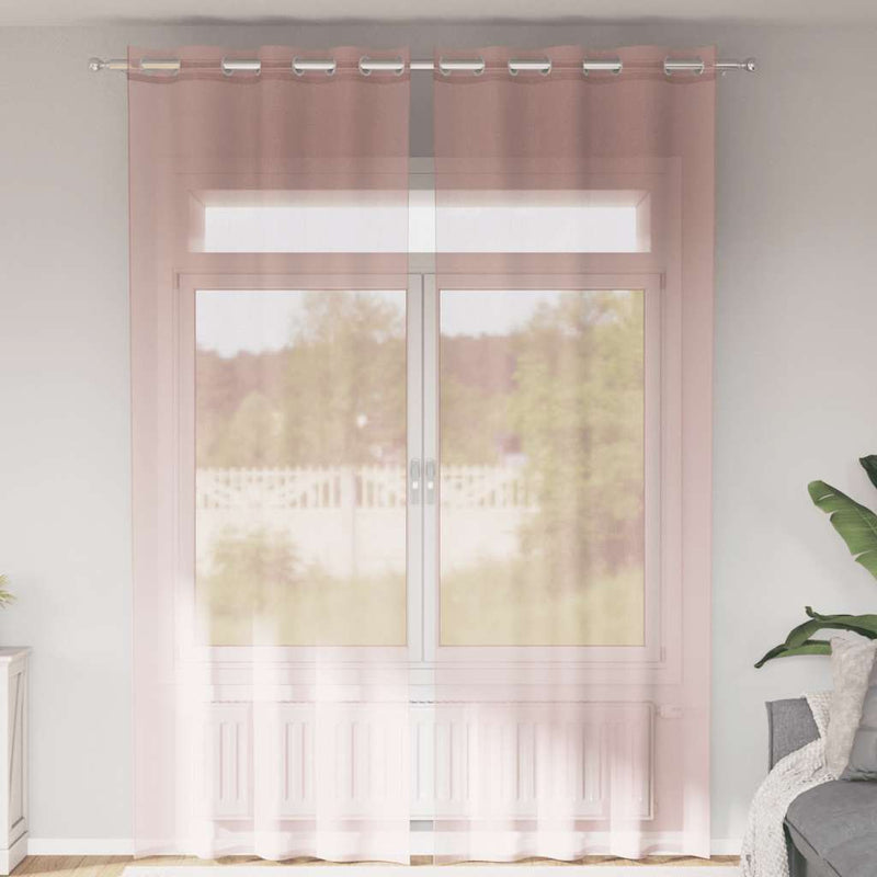 Tende Vidaxx voile con occhielli 2 pz 140x260 cm rosa chiaro