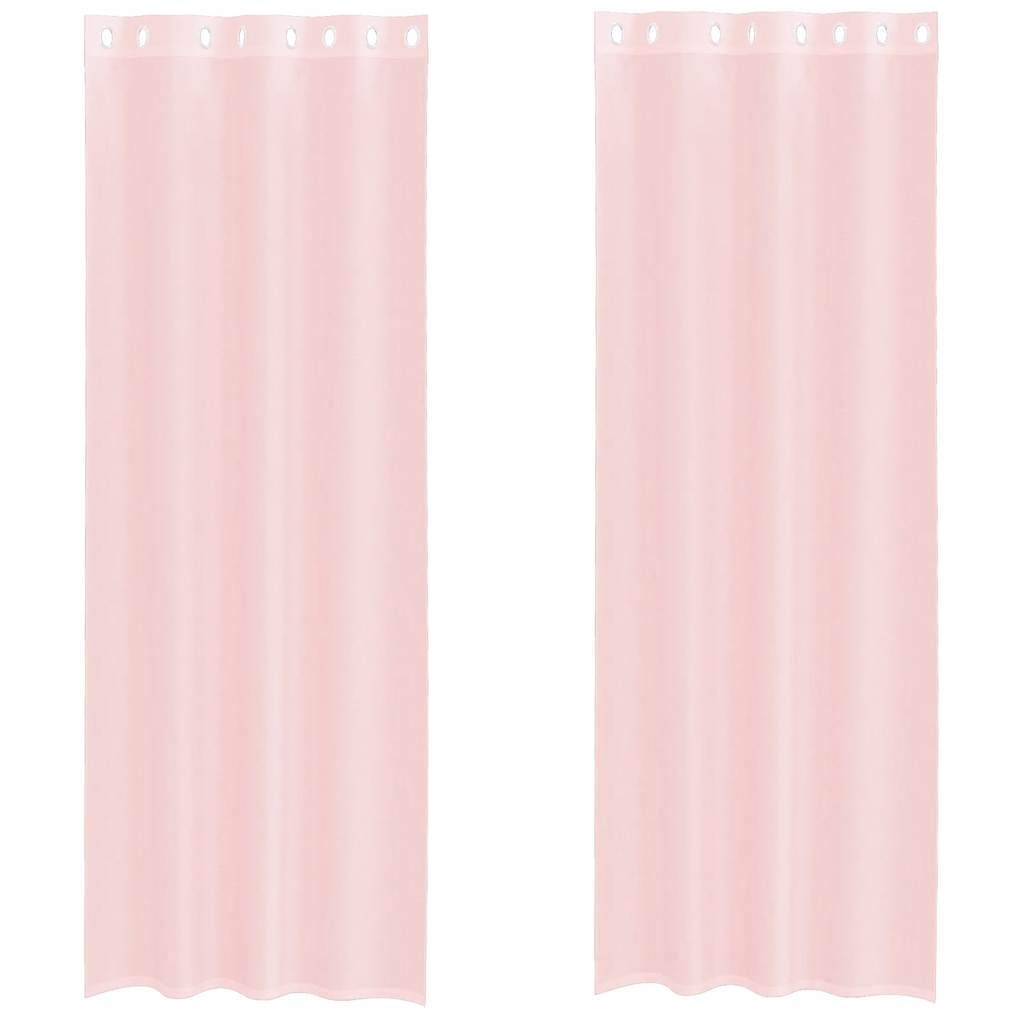 Tende Vidaxx in voile con occhielli 2 pz 140x300 cm rosa chiaro