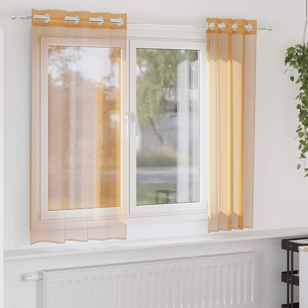 Tende Vidaxx voile con occhielli 2 pz 140x140 cm arancione