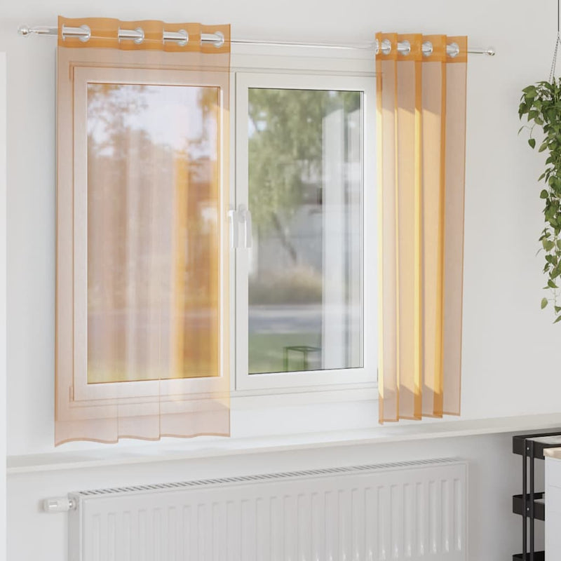 Tende Vidaxx voile con occhielli 2 pz 140x175 cm arancione