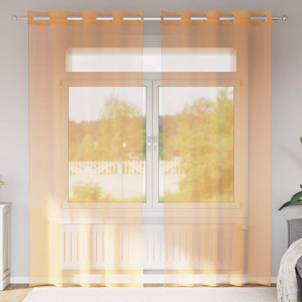 Tende Vidaxx voile con occhielli 2 pz 140x245 cm arancione