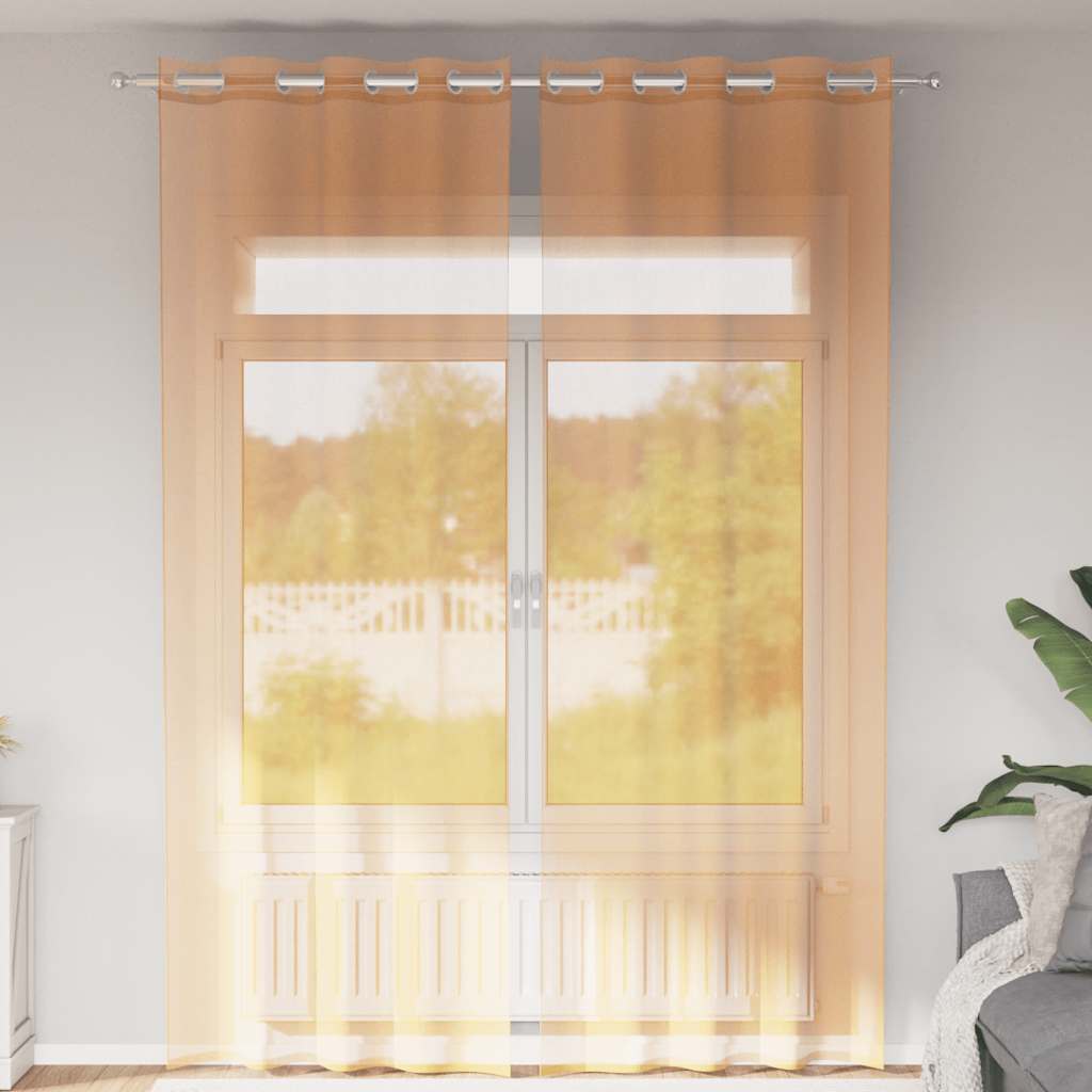 Tende Vidaxx voile con occhielli 2 pz 140x260 cm arancione