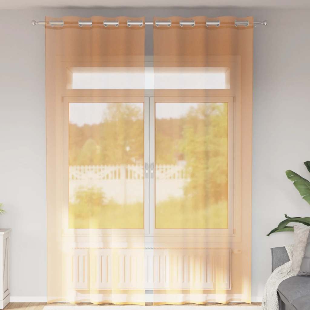 Tende Vidaxx voile con occhielli 2 pz 140x300 cm arancione