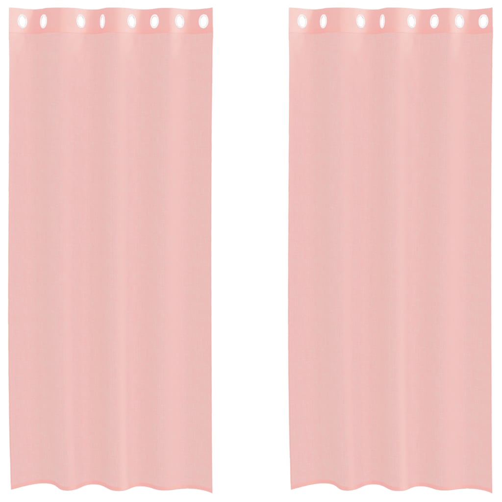 Vidaxl gordijnen voile met doorvoertules 2 st 140x245 cm roze
