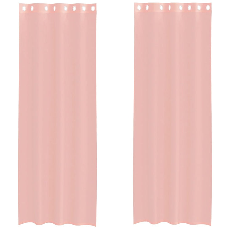 Vidaxl gordijnen voile met doorvoertules 2 st 140x260 cm roze