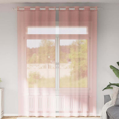 Tende Vidaxx voile con occhielli 2 pz 140x260 cm rosa