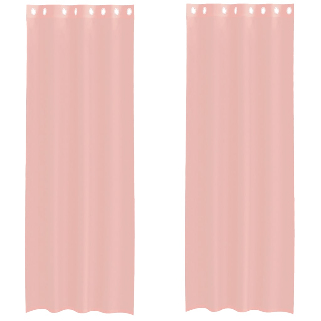 Vidaxx cortinas voile con ojales 2 piezas 140x300 cm rosa