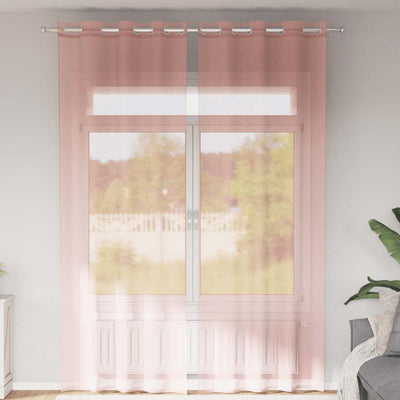 Tende Vidaxx voile con occhielli 2 pz 140x300 cm rosa