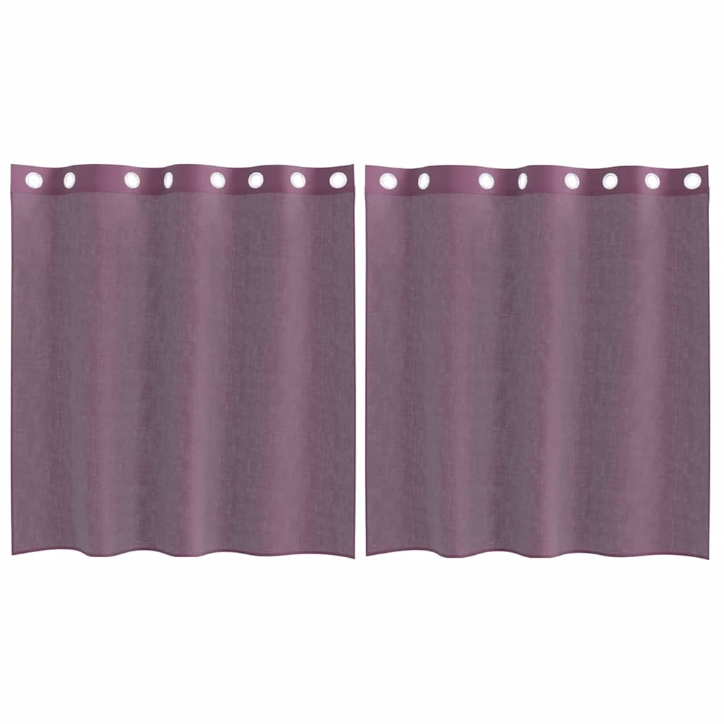 Vidaxx tende in voile con occhielli 2 pz viola 140x140 cm
