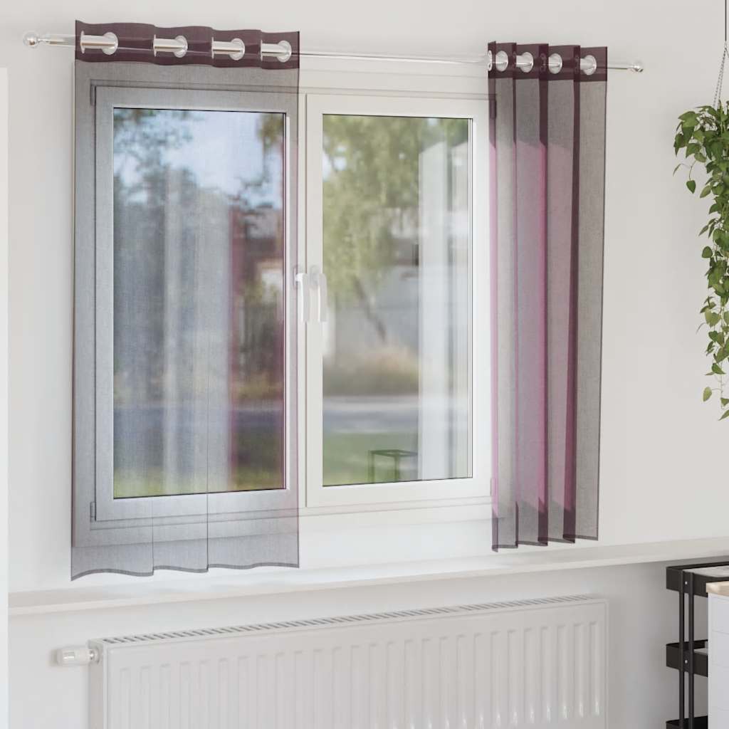 Vidaxx tende in voile con occhielli 2 pz viola 140x140 cm