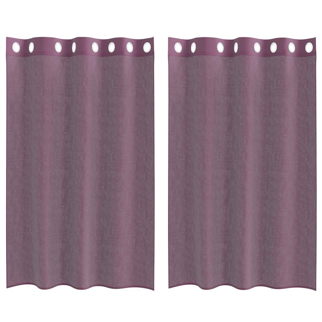 Tende Vidaxx voile con occhielli 2 pz 140x175 cm viola